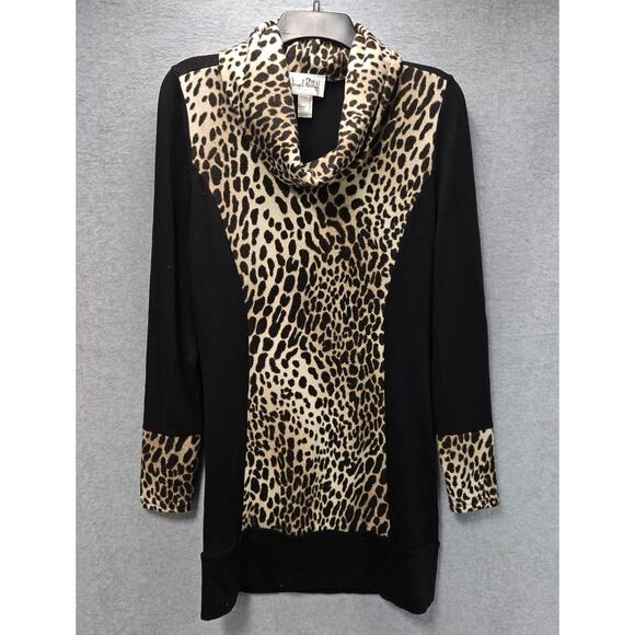 Joseph Ribkoff Cowl Neck Leopard Print Dress Size 6 - Picture 1 of 4